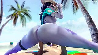 I'm Overwatch Widowmaker With Big Ass Getting Beach Sex From Monster Cock
