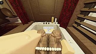 yo, check this brunette with a fat ass sucking and fucking wildly in the bathtub