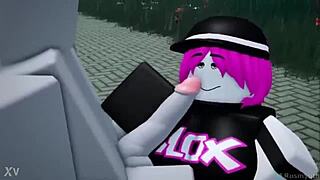 roblox animated video shows noob getting blowjob and anal assfucking in casual cartoon action with guest