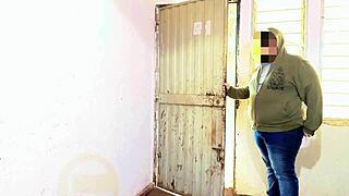 Fucking the delivery man, lucky guy sucks tits licks pussy makes me squirt then fucks without condom cums on face 😈