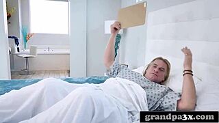 Beautiful 18+ latina nurse fulfills old man's wish