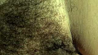 hey, hairy amateur milf lets perverted guy cum on her pussy at french beach