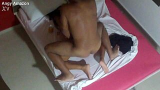 cuckold voyeur watches and films hotwife getting creampied by black guy in interracial cheating