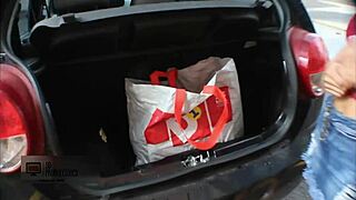 brithany bends over for deepthroat blowjob from tommy. he gives her doggystyle creampie while her husband is away.