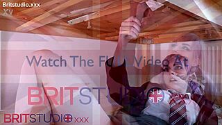 student under milking table gives deepthroat blowjob with massive cumshot and swallow in uniform