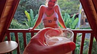 My Mouth Was Filled With Cum After Sucking His Cock In Airbnb Cabin