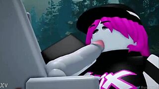 roblox animated video shows noob getting blowjob and anal assfucking in casual cartoon action with guest