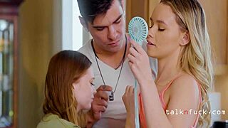 Khloe Kingsley and Mazy Myers fuck their lucky friend with moans in this kinky teen comic scene! 🔥