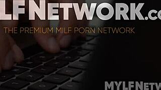 Nicky's busy with work so when his stepmom Demi brings tea he tries to grab his attention. She starts seducing him with her shiny butt plug for milf anal riding.