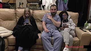 bratty orphans get a cheerleading physical check from jasmine rose