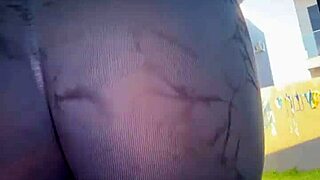 cousin shows off her big ass in tight leggings during casual teasing