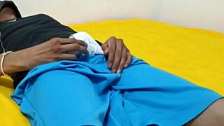 Solo boy starts masturbating in a quiet room, exploring his desires as a young amateur from Canada