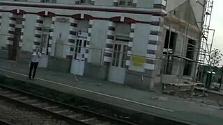 At the station exhibitionists seduce passenger with anal assfucking ass to mouth and take him home for rough sex