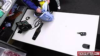 Party girls caught shoplifting blonde petite teen in office. Shy reality show turns into hardcore fucking session.