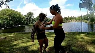 i'm diving into hot lesbian action with muscular milfs, rimjobs, squirting, and big clit fetish play