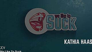 Cum splatters all over her glasses after intense pov blowjob!