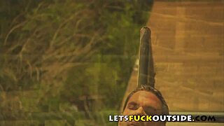 Let's fuck outside as country couple in public with big cock pounding in cosplay action!