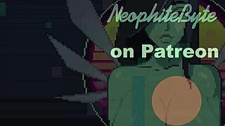 In a retro cartoon game, a monster dominates and fucks Seris roughly from behind in doggystyle