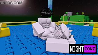 roblox girl casually sucked eboy's dick during nightconz game with rough blowjob and cum in big ass action
