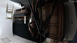 Skinny slut Mandy Mynxx chokes on cock in deepthroat blowjob, gagging hard during intense oral session