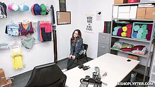 LP officer delivers full intense fuck on Lily's hot tight pussy over office desk