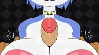 Krystal teams up with Fox McCloud for a steamy titty fuck session with his big cock