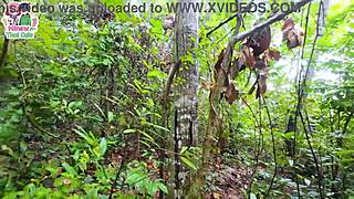 Thai teen walking to collect mushrooms gets fucked in pussy