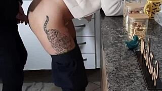 I can't even rest during breakfast as stepdaughter with curvy body rides in doggystyle for creampie.