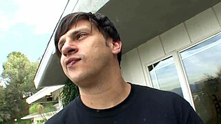 Horny 19 year old brunette in fishnets and heels rides cowgirl. She takes deepthroat and creampie in shaved pussy.