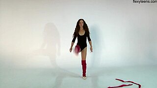 hey, check out anna ocean as a hot gymnast brunette with small tits doing flexible stretches