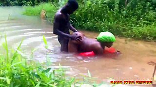 Bend over for hardcore doggy sex in this local stream, the horny ebony milf says, riding big black cock outdoors until creampie.
