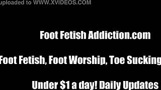 She guides you to stroke for her silky feet and toes in this jerk off instruction.
