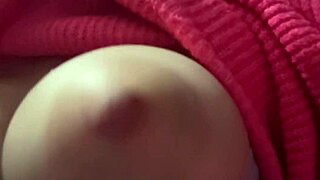 Horny Italian milf Artemisia Love shows off her big natural tits in close-up, bouncing with hard nipples in slow motion.