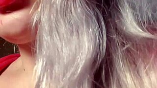 I worship bimbo girl with red lips and lipgloss in webcam domination session