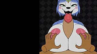 Krystal teams up with Fox McCloud for a steamy titty fuck session with his big cock