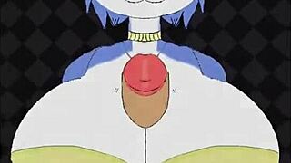 Krystal teams up with Fox McCloud for a steamy titty fuck session with his big cock