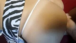 I feel so intense with this huge ass wife cumming hard and screaming in homemade doggystyle orgasm.