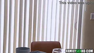 Stepdaughters vie for stepdad's focus in a taboo ffm threesome with blowjobs and shaved pussy action.