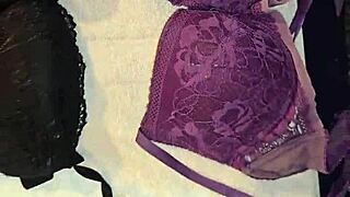Discovered stepdaughter's dirty panties and bras tossed in garbage can with sexy fetish vibe.