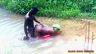 Bend over for hardcore doggy sex in this local stream, the horny ebony milf says, riding big black cock outdoors until creampie.