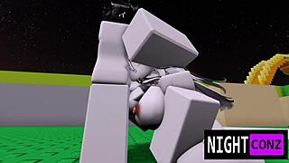 roblox girl casually sucked eboy's dick during nightconz game with rough blowjob and cum in big ass action