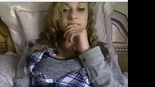 look at this cute teen with perfect tits stripping and teasing...