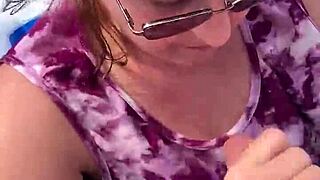 nicebigddd casually sucks dick outdoors in public with her natural tits out