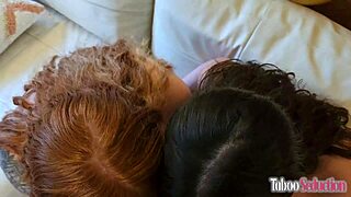 New Year Step Family Threesome with Amiee and Cherry in Doggystyle Blowjob Missionary?