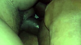 this amateur black latina takes deepthroat blowjob and anal banging in lingerie with saggy tits