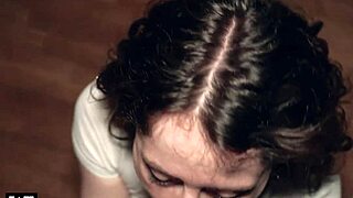 Petite college girl takes huge massive cock with deepthroat blowjob and cum in mouth from athletic european babe