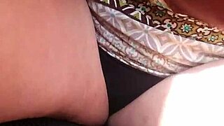 In the truck, check out my pussy close up with groping boobs and tits!