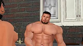 Handsome Muscle Hunk Aaron Donald Fucks Local Wife with Monster Cock