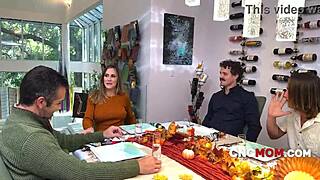 Whoa, this freeuse family wanksgiving turns into wild group sex with Milfs and pussy pounding