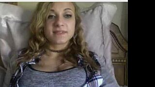 look at this cute teen with perfect tits stripping and teasing...